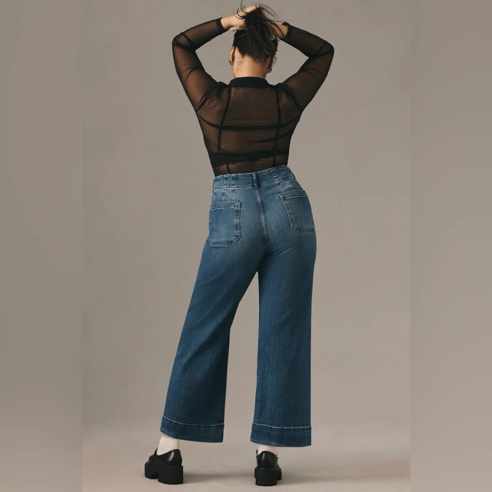 The Colette Crop High-Rise Wide-Leg Jeans by Maeve. - Picture 2 of 8